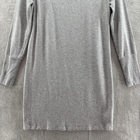 Athleta Dress Womens XXS Gray Terry Mini Cut Out Long Sleeve Crew Neck Stretch - Picture 4 of 12